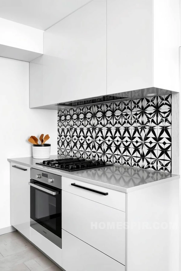 Monochrome Geometric Backsplash Pattern