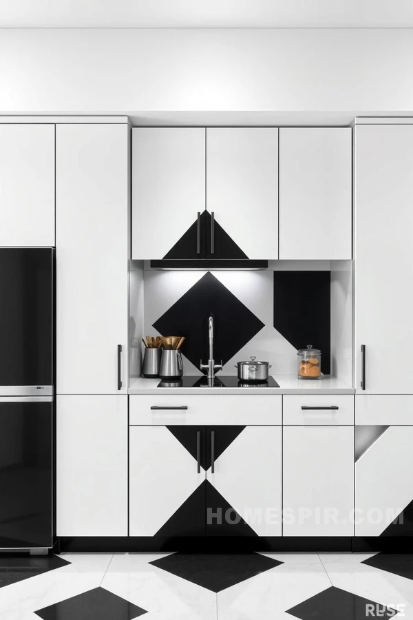 Monochrome Kitchen Cabinet Design