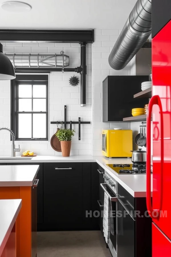 Monochrome Kitchen with Vibrant Character