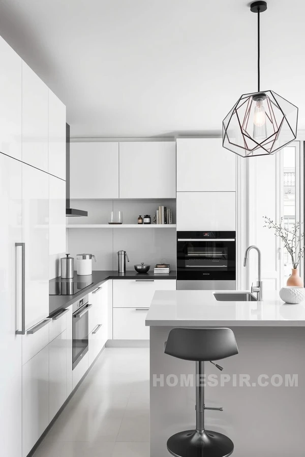 Monochrome Minimalist Parisian Kitchen