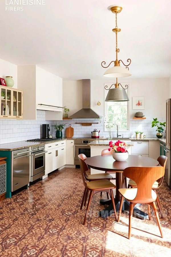 Moroccan Tile Flooring in Eclectic Kitchen