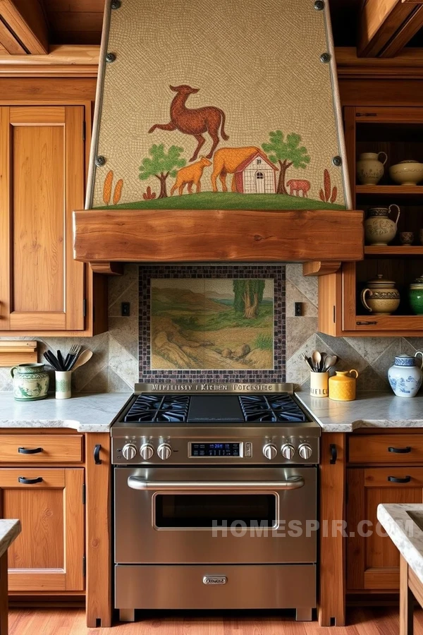 Mosaic Tile Mural Artsy Kitchen Touch