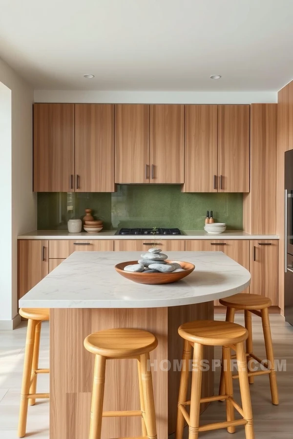 Mossy Green Backsplash in Zen Space