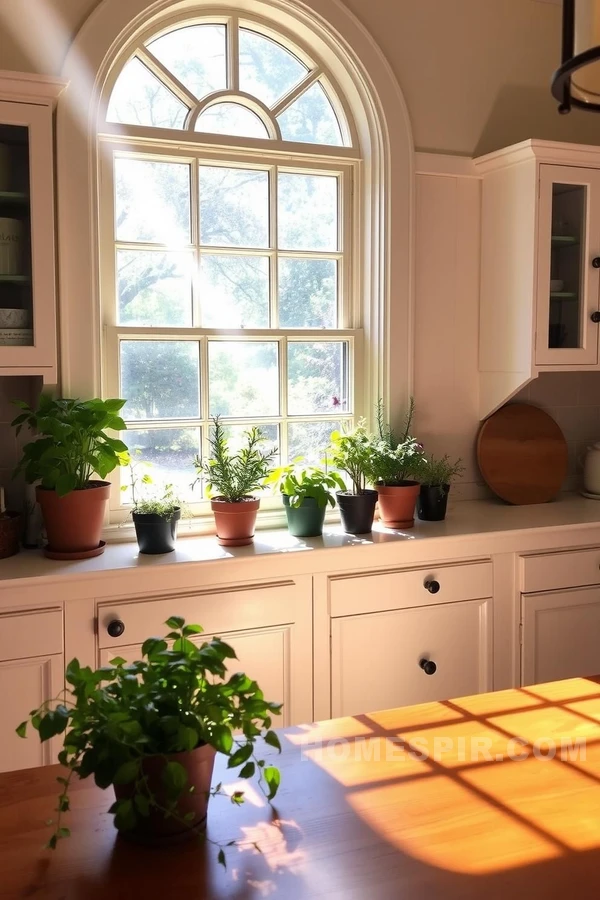 Mullioned Window Herb Garden in Kitchen