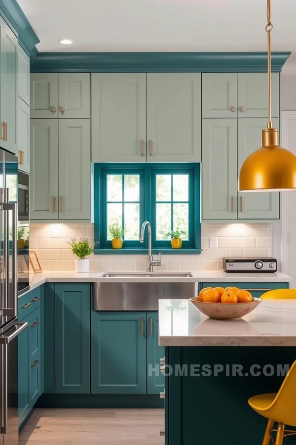 Muted Teals Seamlessly Blend Retro Style