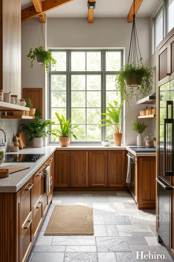 Natural Elements in Chic Kitchen