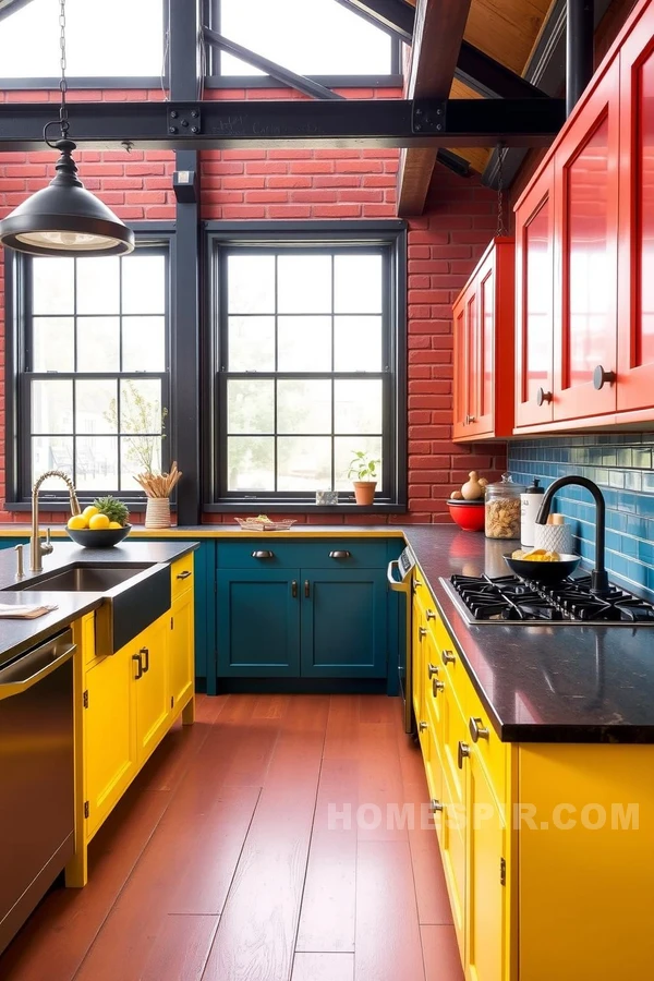 Natural Light in Colorful Kitchen