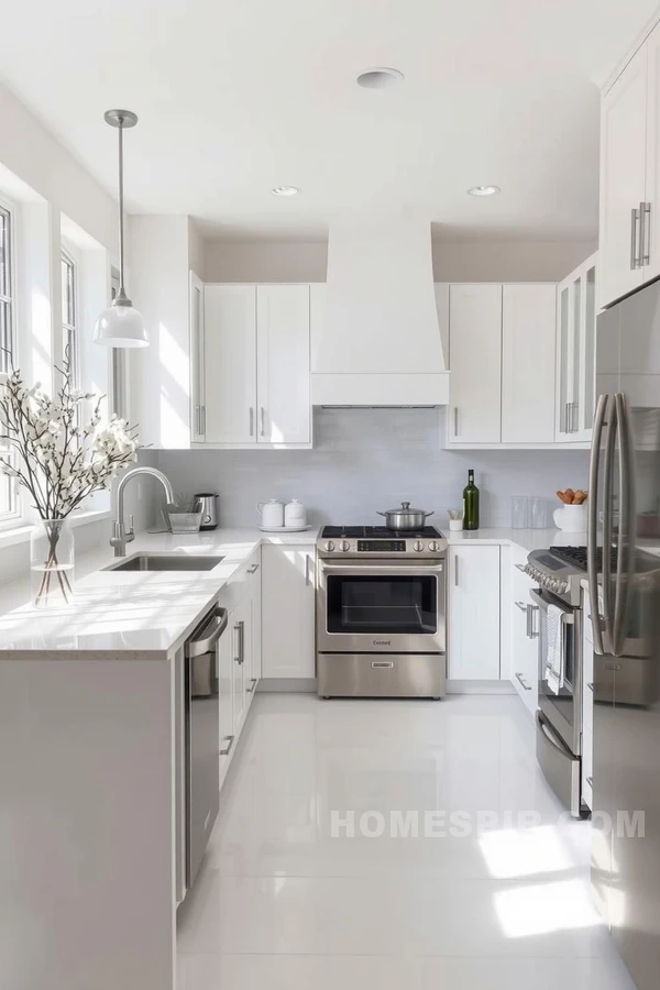 Natural Light in Winter White Kitchens