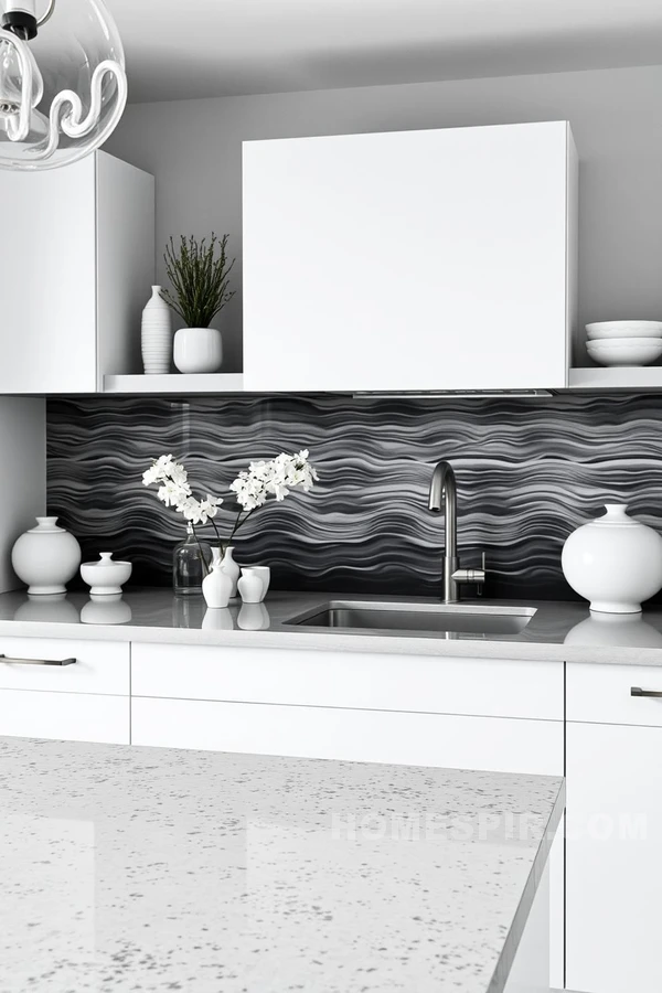 Natural Serenity in Monochrome Kitchen