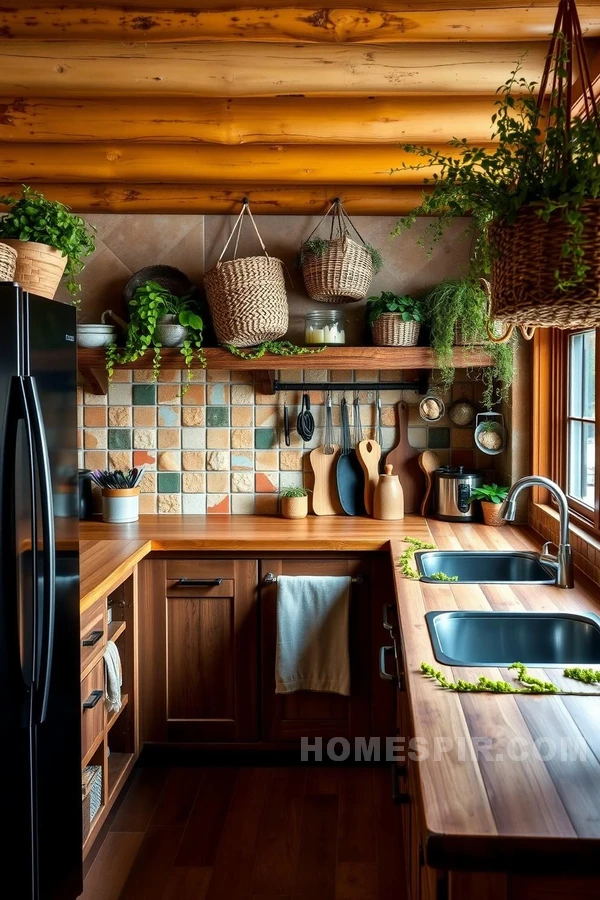 Nature Connected Kitchen With Hanging Plants