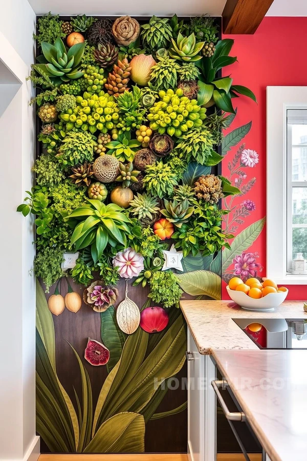 Nature Inspired Kitchen Wall