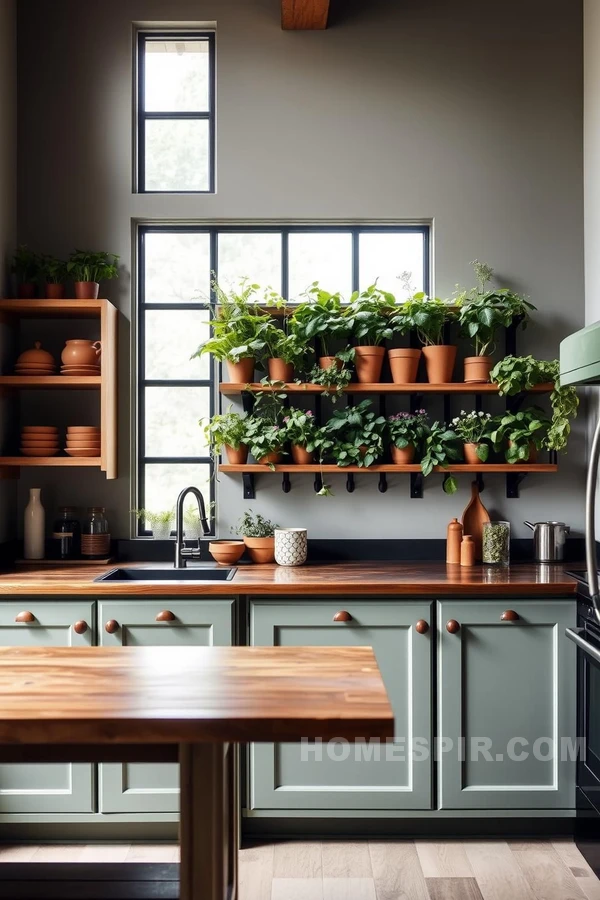 Nature-Inspired Kitchen with Rustic Touch