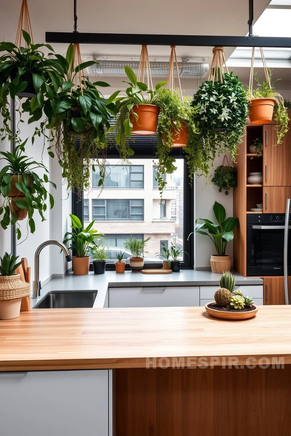 Nature Inspired Urban Kitchen with Plants