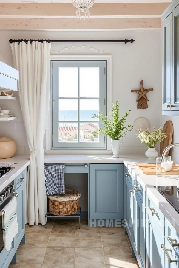 Nautical Elements in Mediterranean Seaside Kitchen