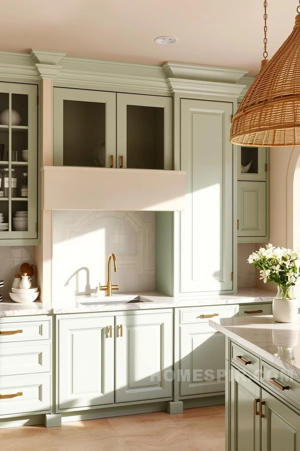 Nautical Mediterranean Kitchen with Seafoam Green Accents