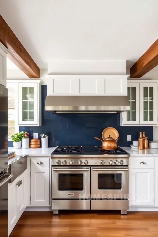 Navy and White Colonial Kitchen