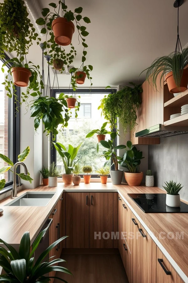 Oasis of Greenery in City Kitchen Space