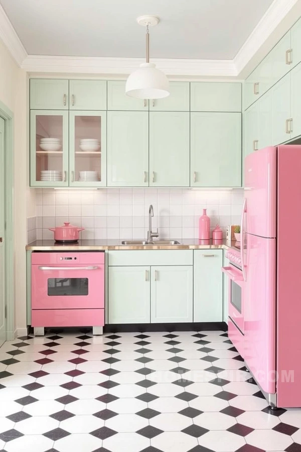 Old Hollywood Glam Style Mint Kitchen