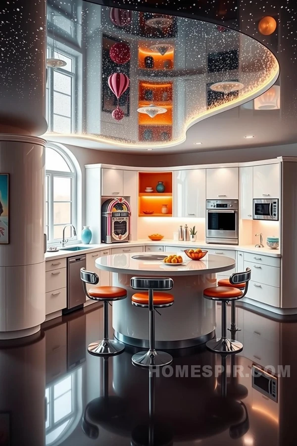 Open Kitchen with Futuristic Retro Mix