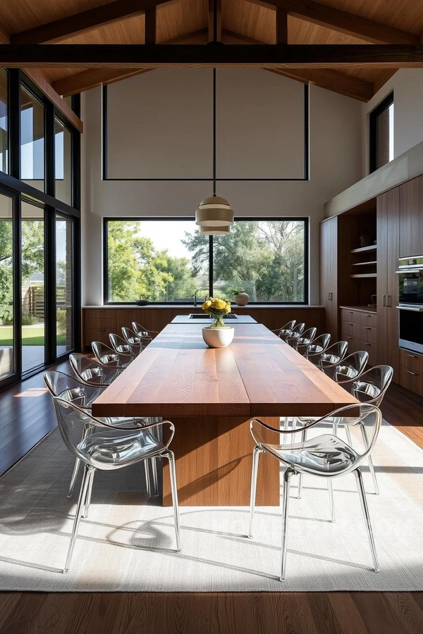 Open Kitchen with Natural Materials Harmony