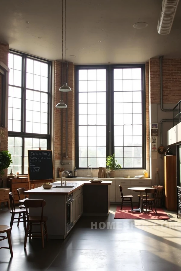 Open Plan Kitchen with Industrial Flair