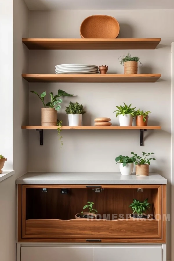 Open Shelving and Bamboo Elements for Zen Kitchen