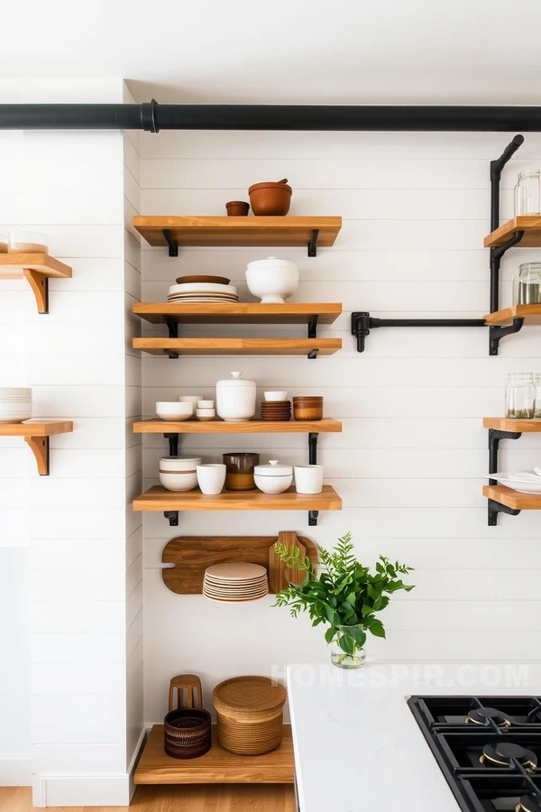 Open Shelving Charm in Farmhouse Kitchen Design