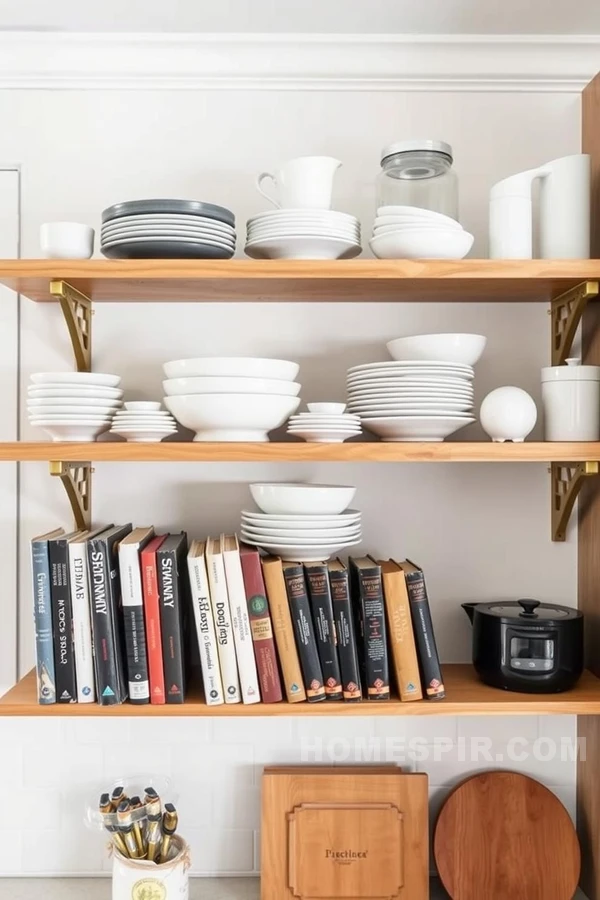 Open Shelving with Geometric Brackets