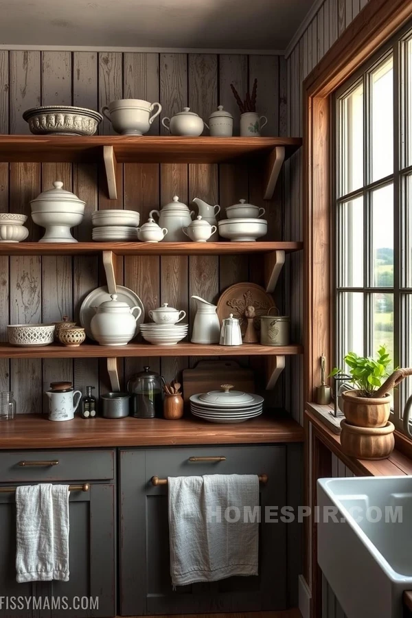 Open Shelving with Vintage Charm