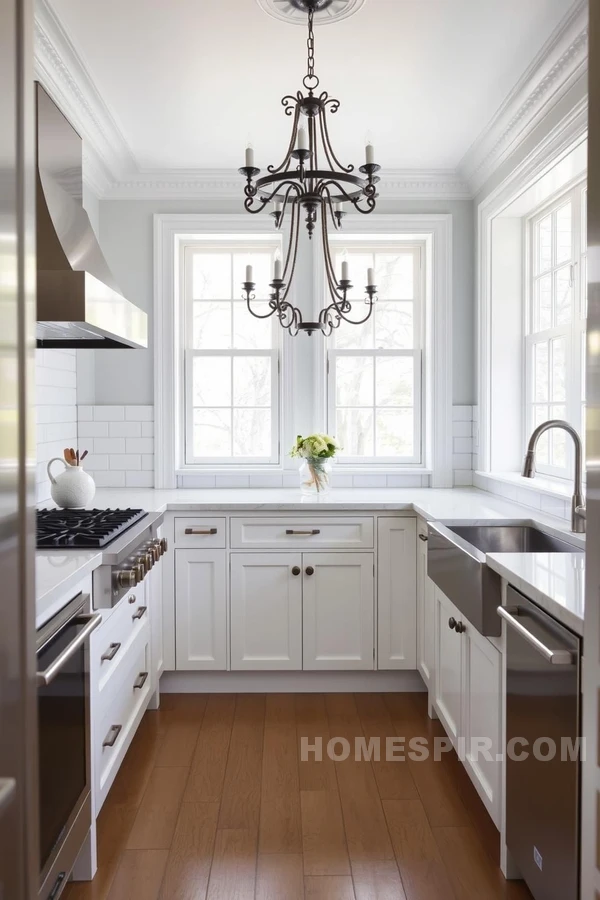 Open Space Victorian Kitchen with Antique Touches