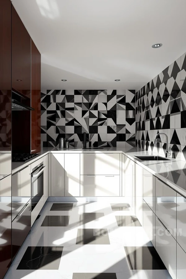 Optical Illusion Geometric Wall Design