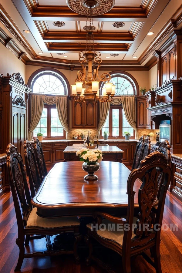 Opulent Kitchen with Rich Wood Tones