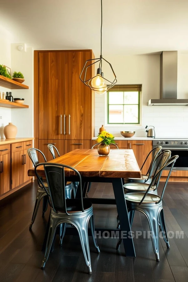 Organic Shaped Lamp Illuminates Dining Space