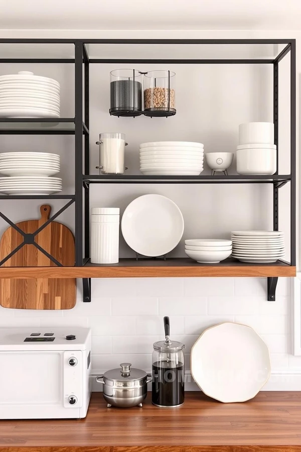 Organized Geometric Kitchen Shelving