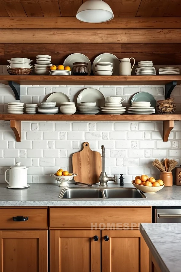 Organized Open Shelves with Vintage Charm