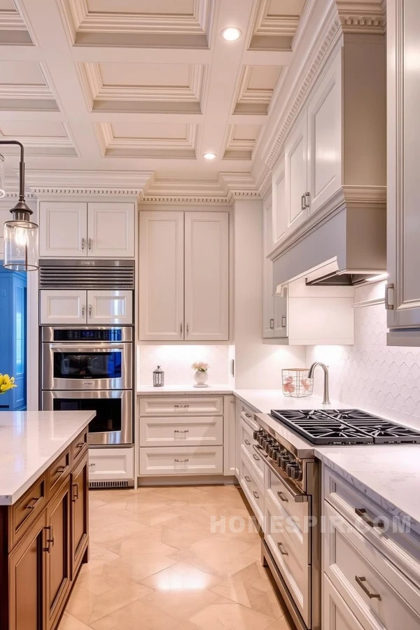 Ornate Architectural Details in Transitional Kitchen