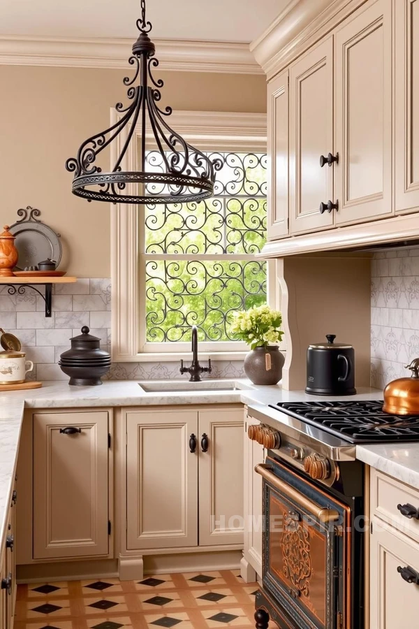 Ornate Metalwork in Victorian Kitchen