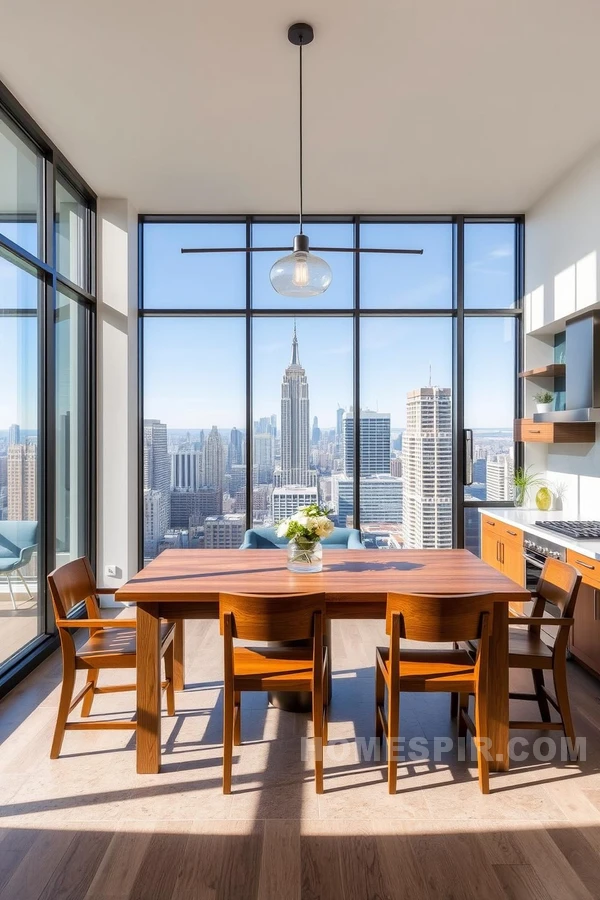 Panoramic City Views in Open Kitchen Design