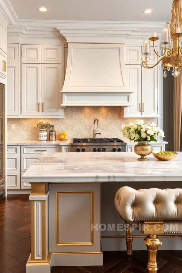 Parisian Kitchen with Gold Accents