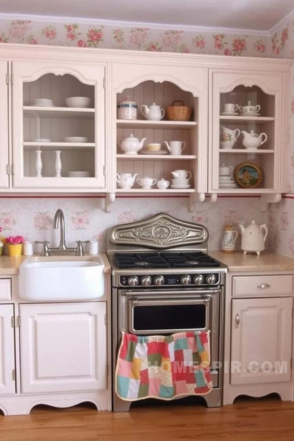 Pastel Cabinetry in Whimsical Vintage Kitchen