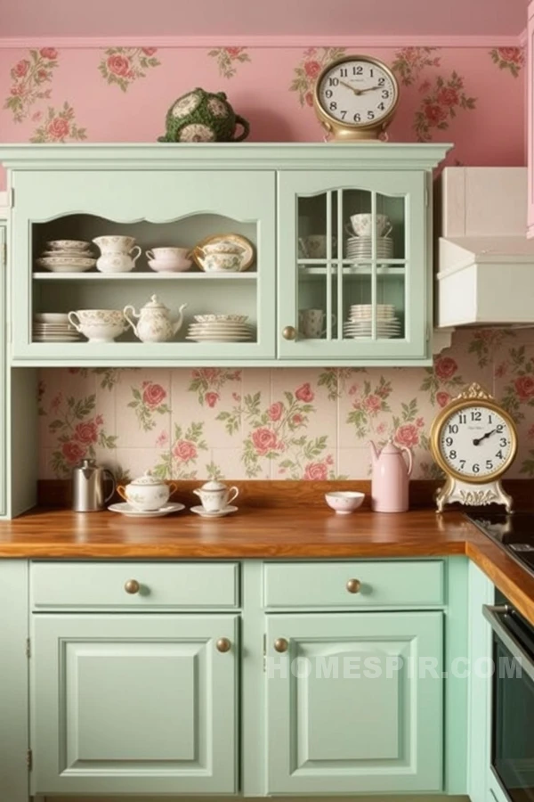 Pastel Parisian Kitchen with Nostalgic Charm