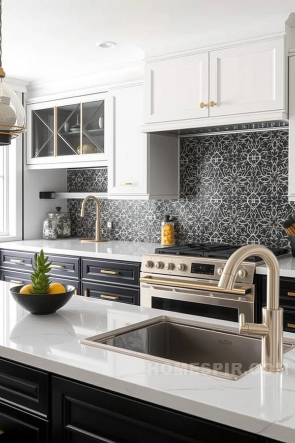 Patterned Tiles in Glamorous Kitchen Decor