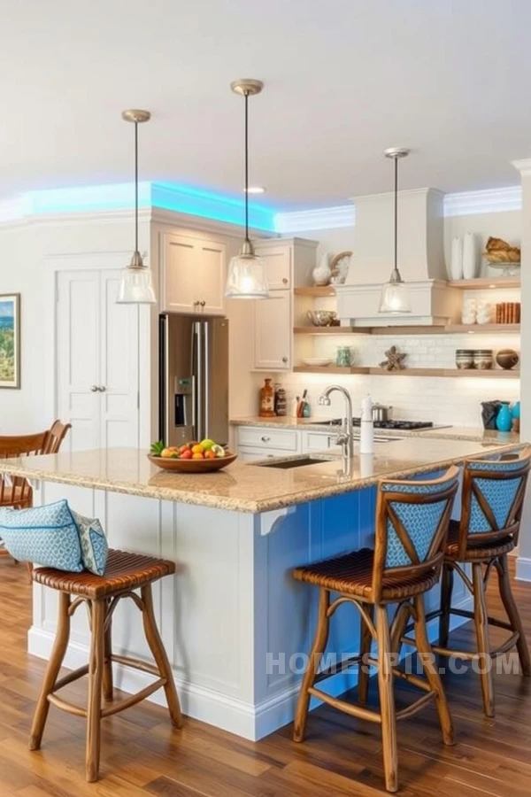 Peaceful Seaside Horizon in Breakfast Bar