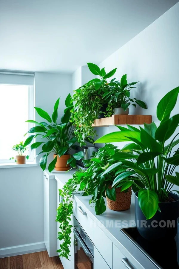 Peaceful Zen Kitchen with Plants