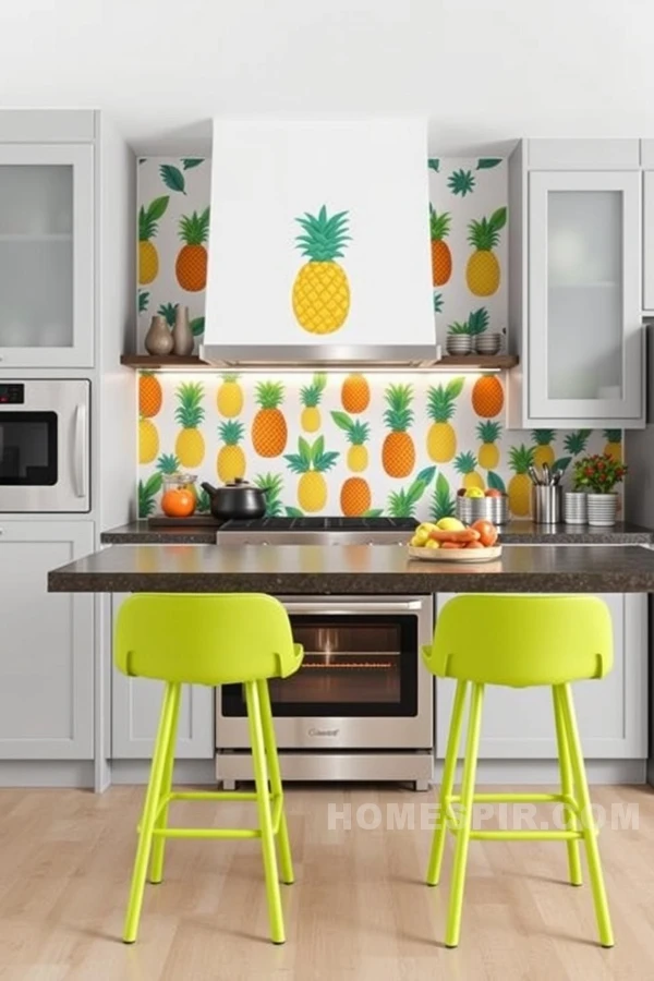 Playful Kitchen with Fruit Illustrations