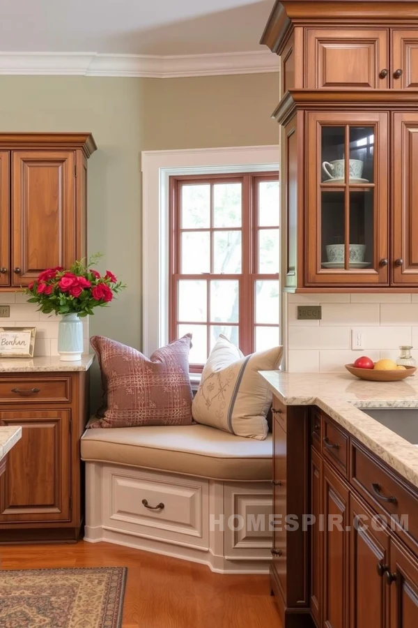 Plush Seating in a Warm Kitchen Design