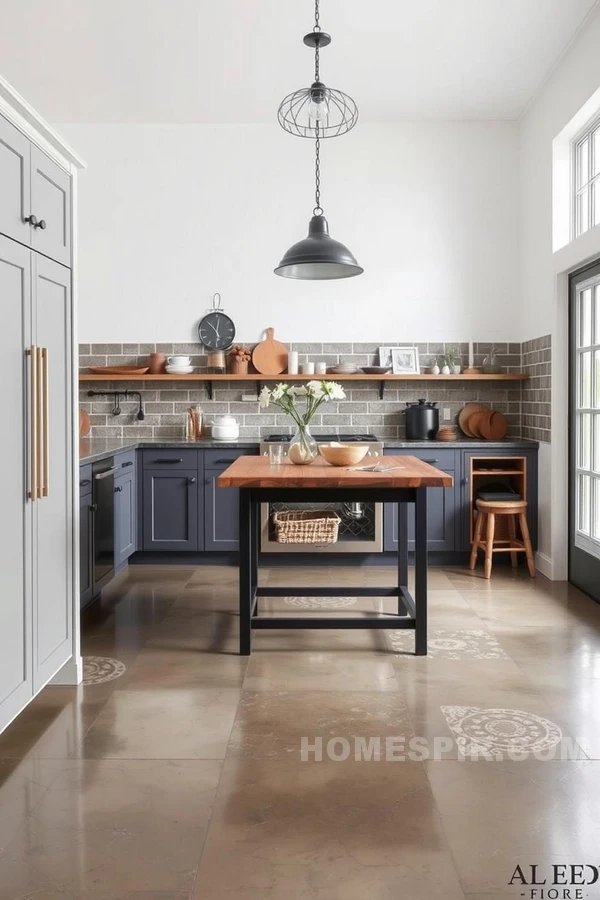 Polished Concrete and Patterned Tiles in Kitchens