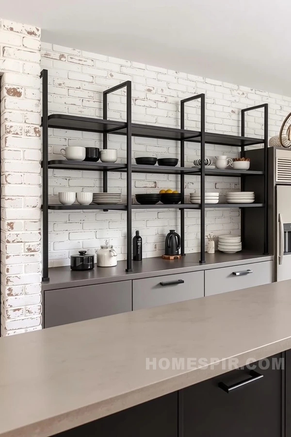 Polished Concrete Counters in Industrial Kitchen