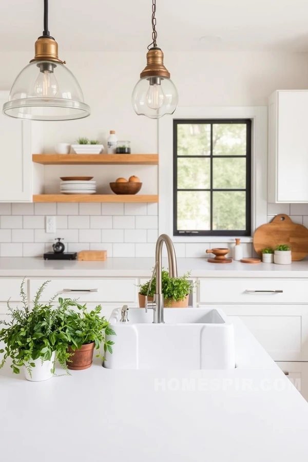 Potted Herb Greenery for Welcoming Kitchen Space