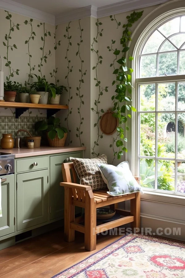 Potted Plants and Vine Wallpaper Charm